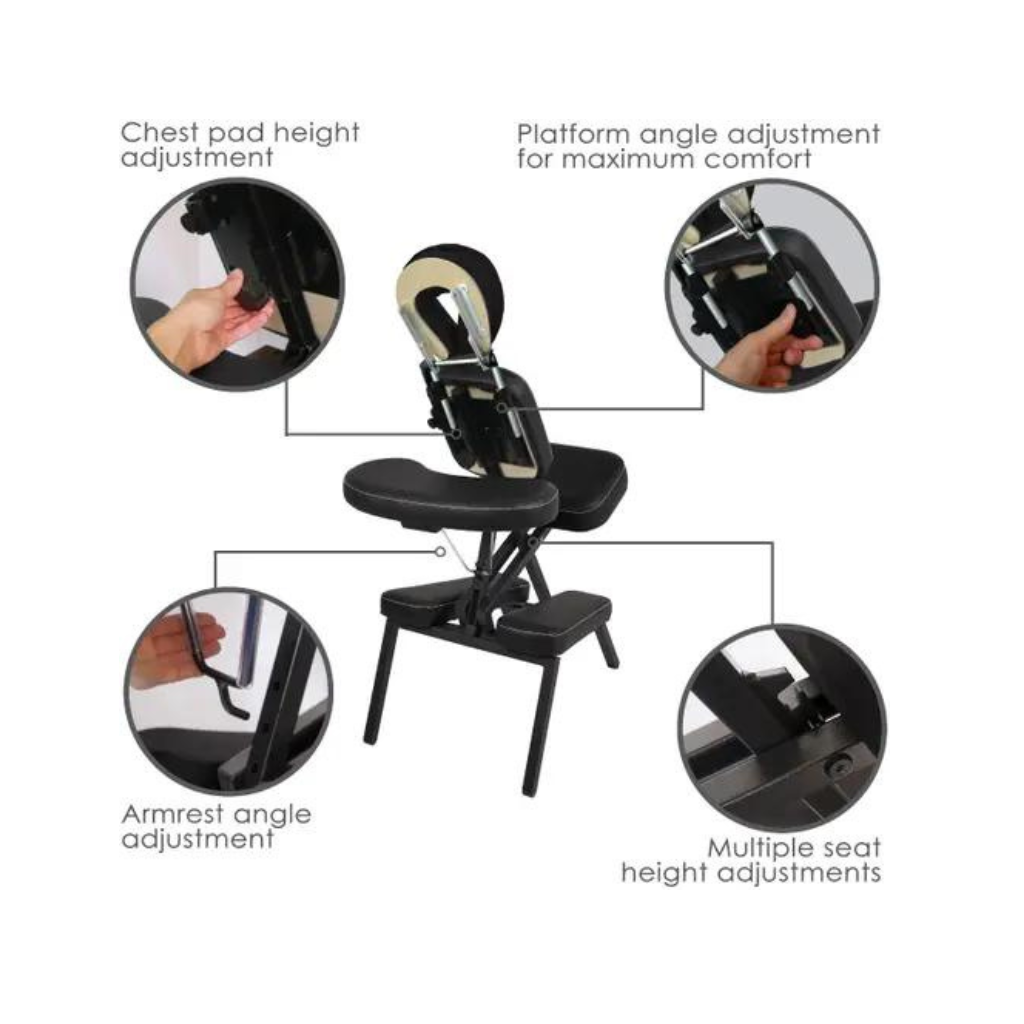 MicroLite Black Portable Massage Chair Features