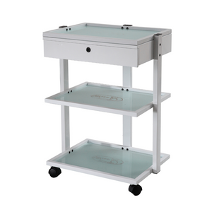 Silver Fox 3 Shelf Esthetician Cart with locking drawer (1040A)
