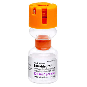 Solu-Medrol Methylprednisolone Sodium Succinate, 125 mg / 2 mL Injection Single Dose Act-O-Vial 2 mL