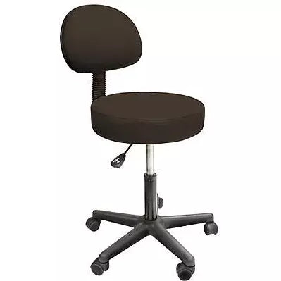 Custom Craftworks Solutions Series Rolling Stool with Backrest Chocolate  Color (I9310)