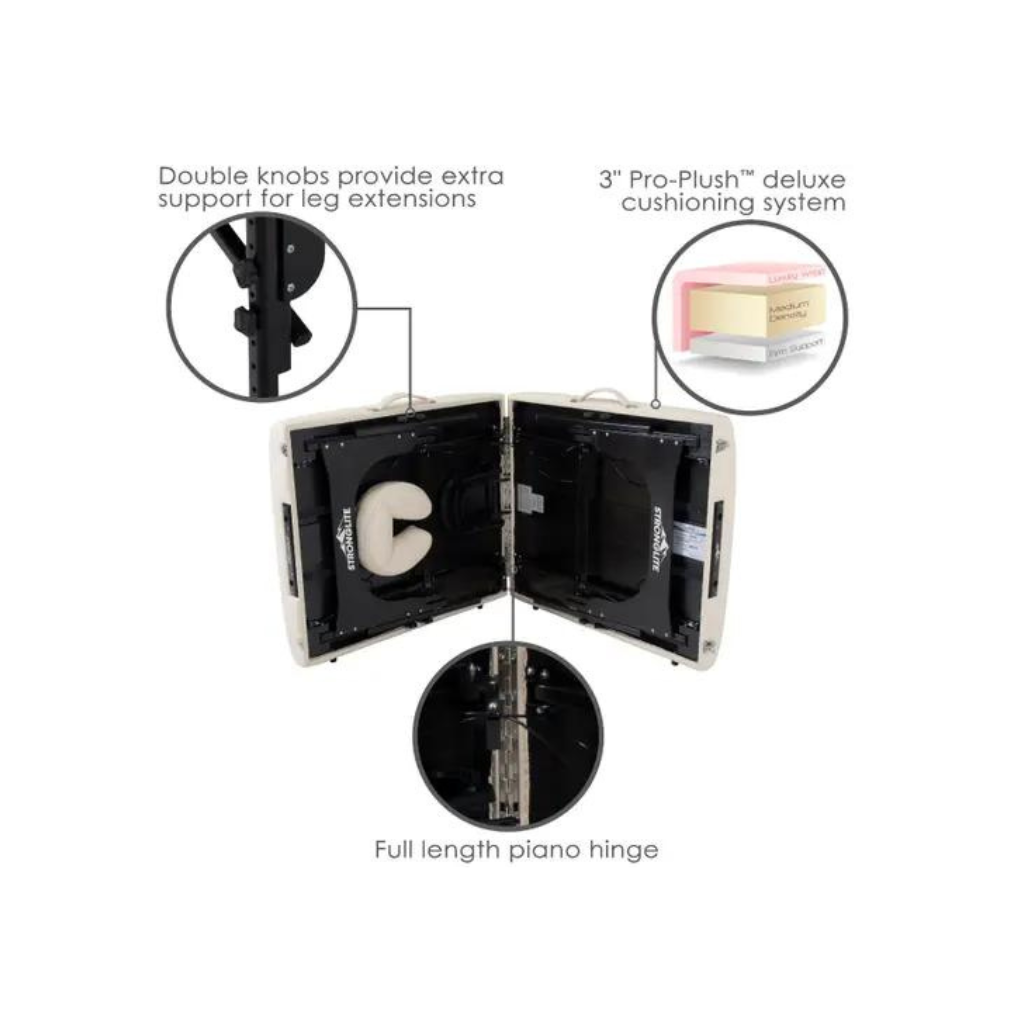 Stronglite Premie rVanilla Creme Portable Table with Features