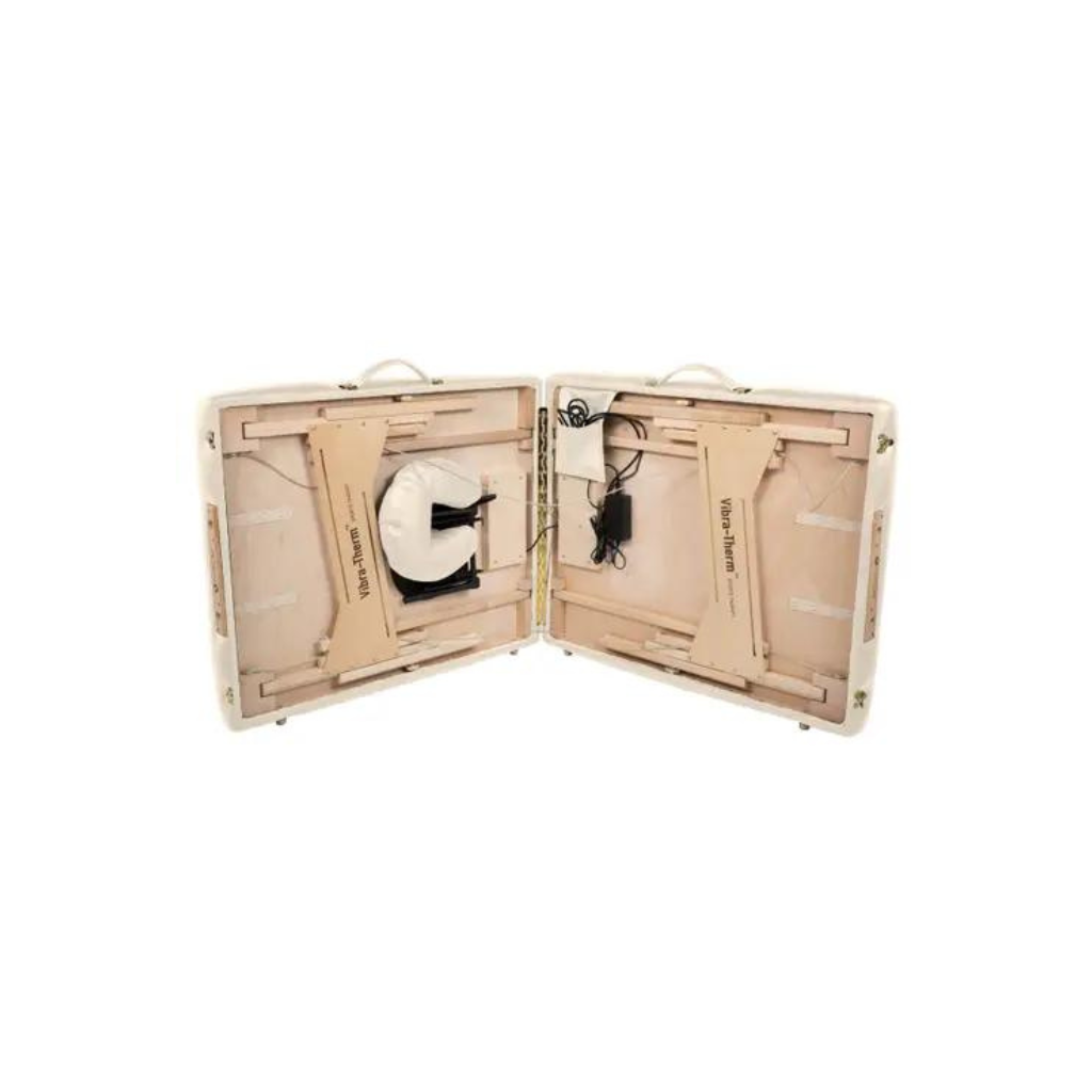 Vibra-Therm Vanilla Creme Sports Therapy Table Clampshell