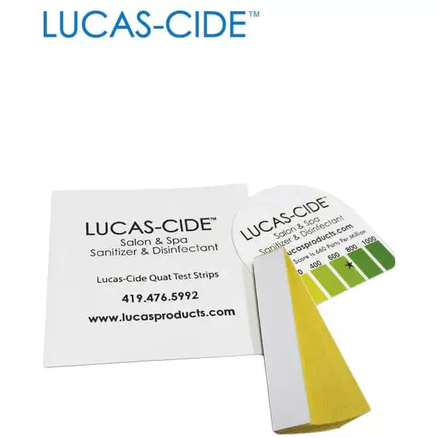Lucas-Cide Salon and Spa disinfectant quat test strips (15) (9030)